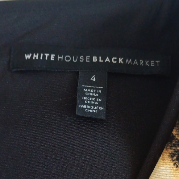 White House Black Market Gold and Black Sheath Midi Dress - Picture 4 of 7